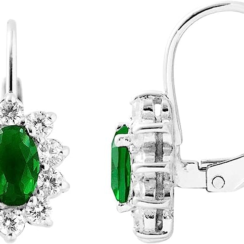 cercei argint mini kate smaralde