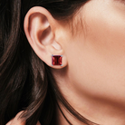 Cercei din argint 925 rodiat cu rubin CZ Cercei Lasardo Gioielli