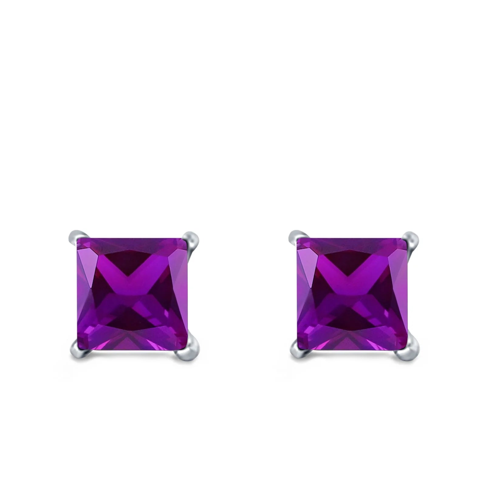 Cercei din argint 925 rodiat cu ametist Cercei Lasardo Gioielli