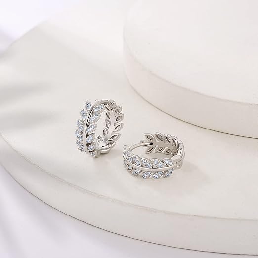 cercei argint tortita cu frunze de laur