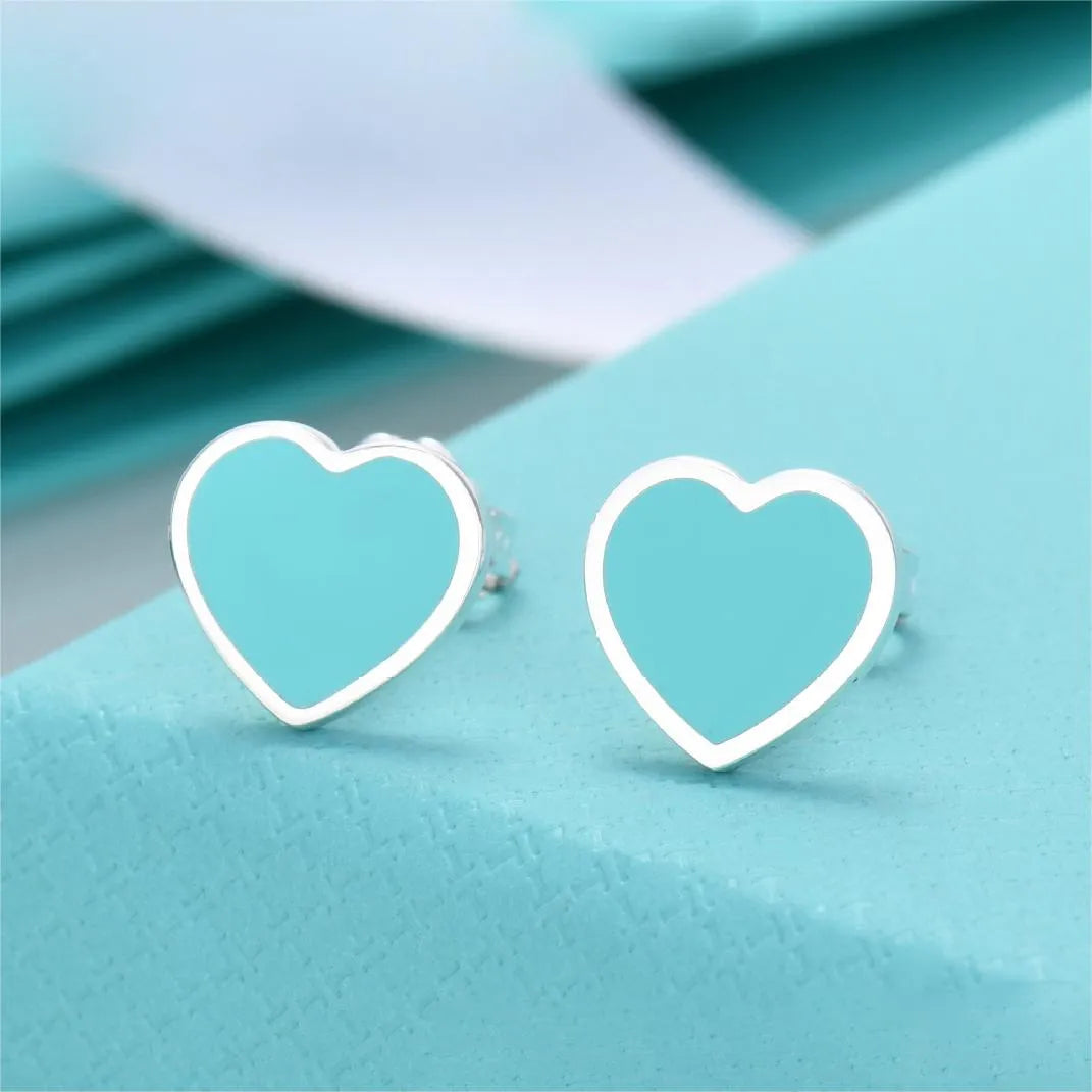 Cercei din argint 925 model Tiffany cu inima vernil cu mesaj de Valentine's Day Cercei Lasardo Gioielli