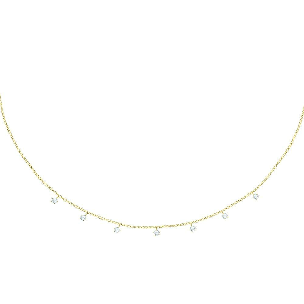 Colier din argint 925 rodiat auriu cu 7 diamante CZ albe, colectia Emily in Paris La Petite Story