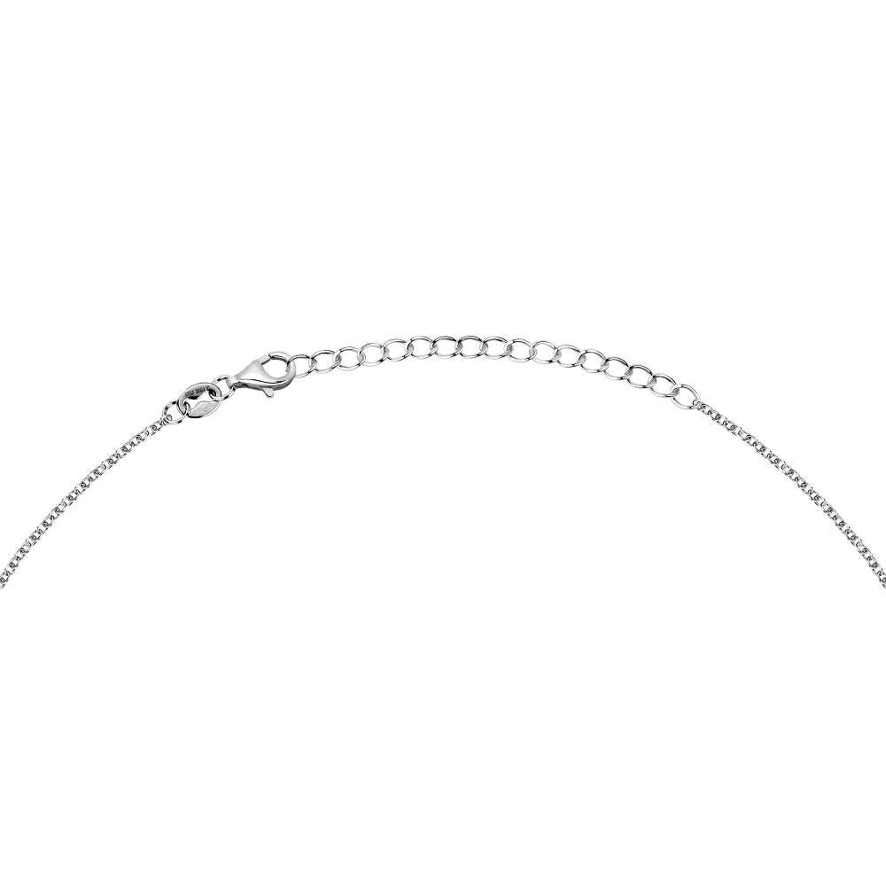 Colier din argint 925 rodiat auriu cu perle de cultura asimetrice, colectia Emily in Paris La Petite Story detaliu inchizatoare cu prelungire