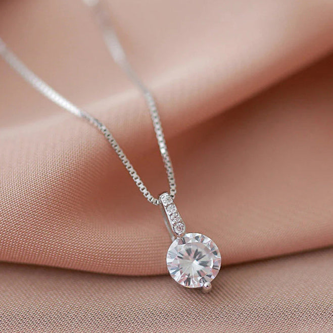 colier punto luce din argint 925 rodiat cu diamant cz