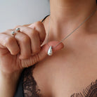 colier din argint 925 rodiat cu pandantiv in forma de lacrima silver drop