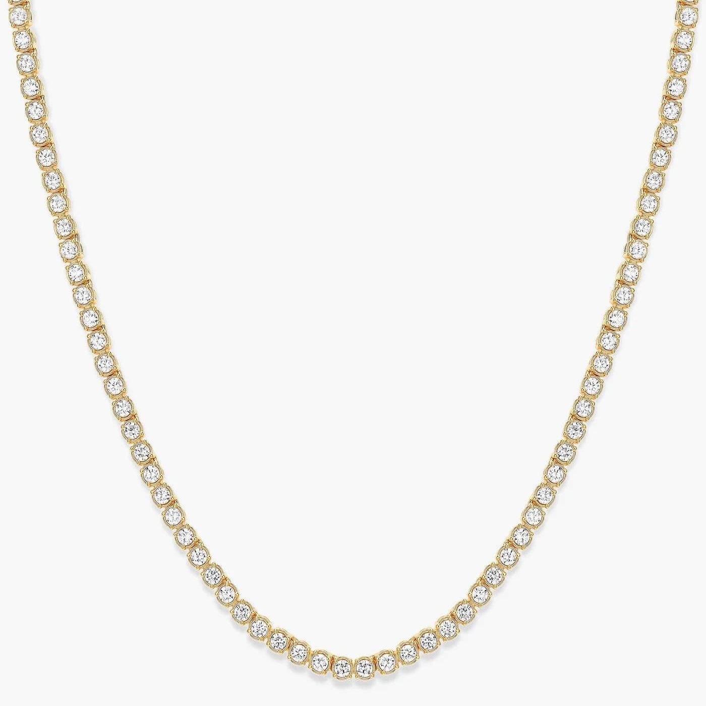 colier tennis din argint rodiat auriu cu diamante cz albe 3 mm detaliu