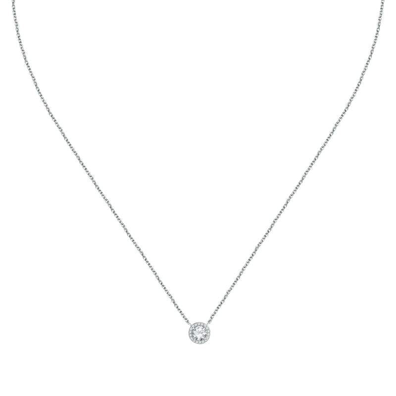 colier argint la petite story cu piatra alba