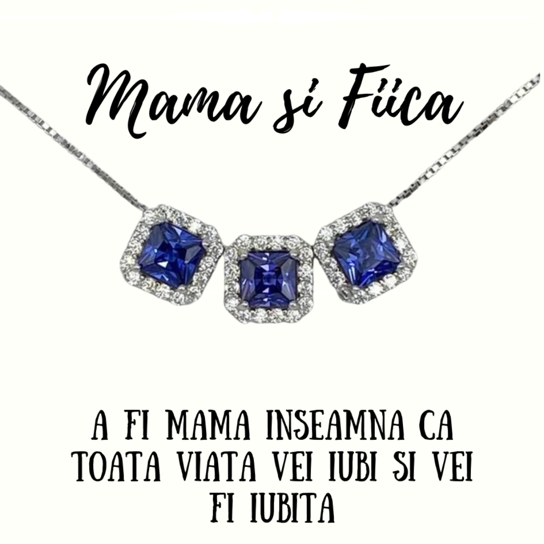 colier argint cu tanzanite si diamante