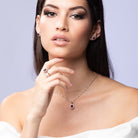 colier argint mini kate cu rubin