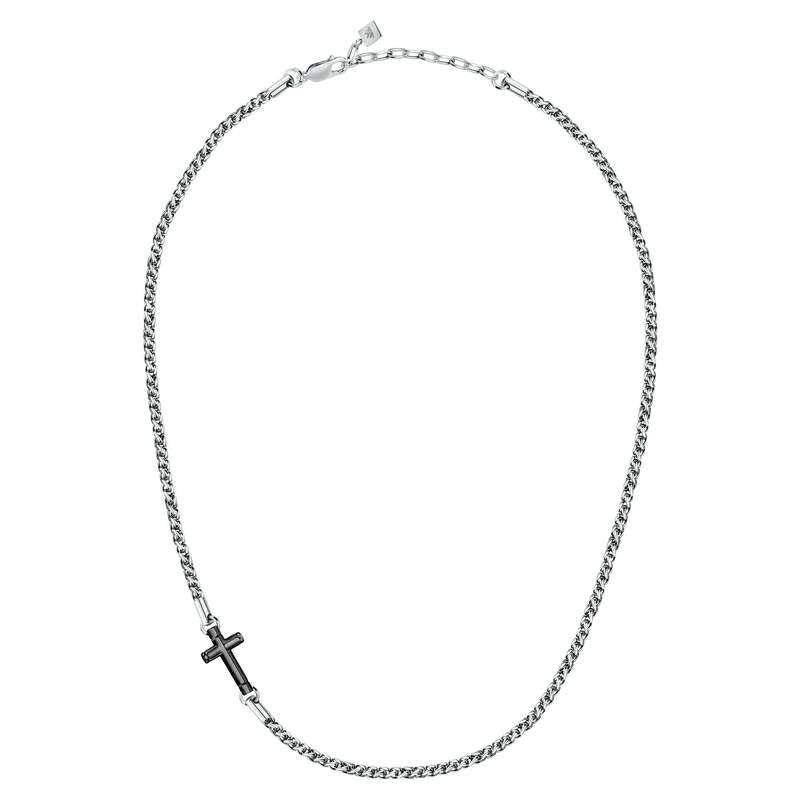 Colier barbatesc Morellato cu cruce neagra