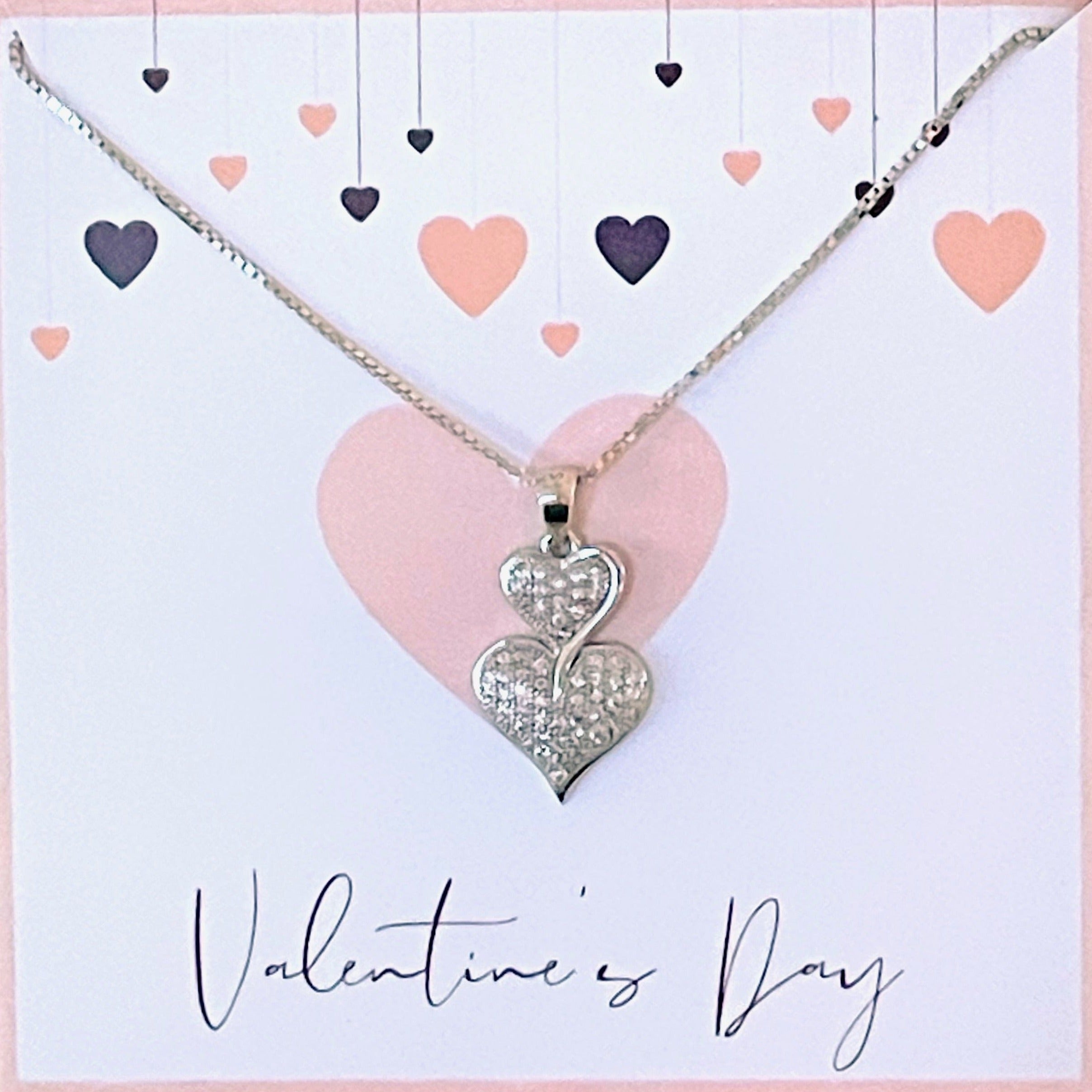 colier argint doua inimi valentine's day