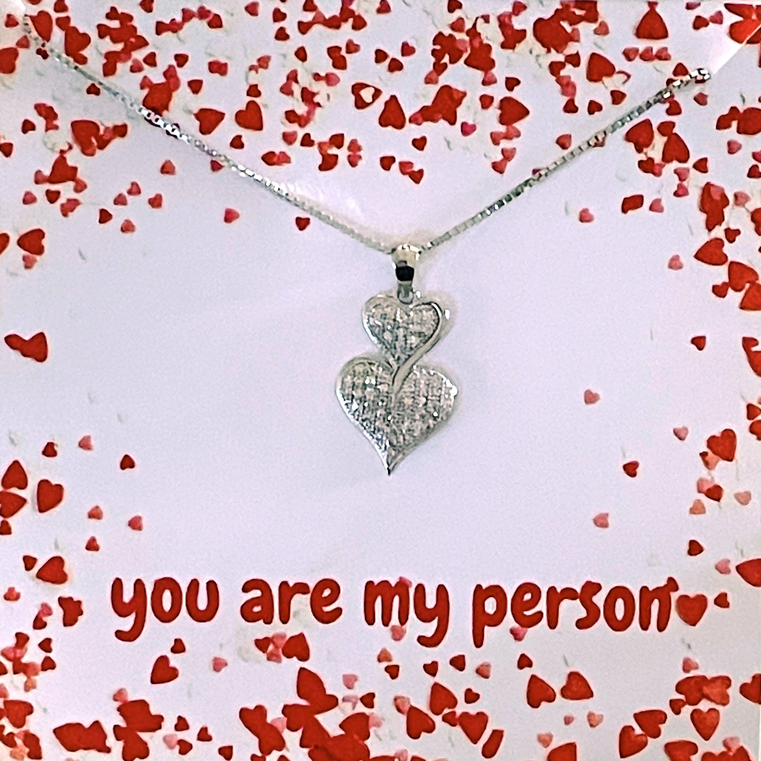 colier argint doua inimi valentine's day