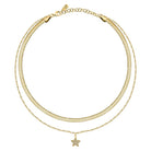 colier dublu auriu herringbone