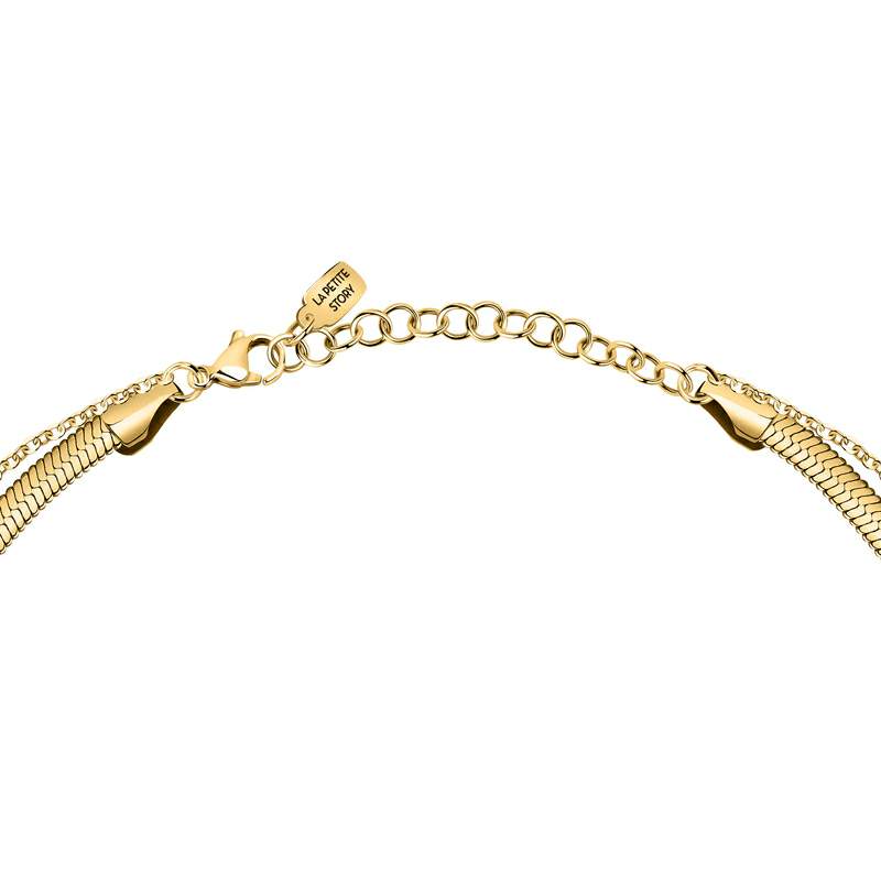 colier dublu auriu herringbone