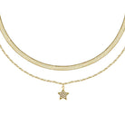 colier dublu auriu herringbone