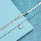colier dublu argintiu herringbone