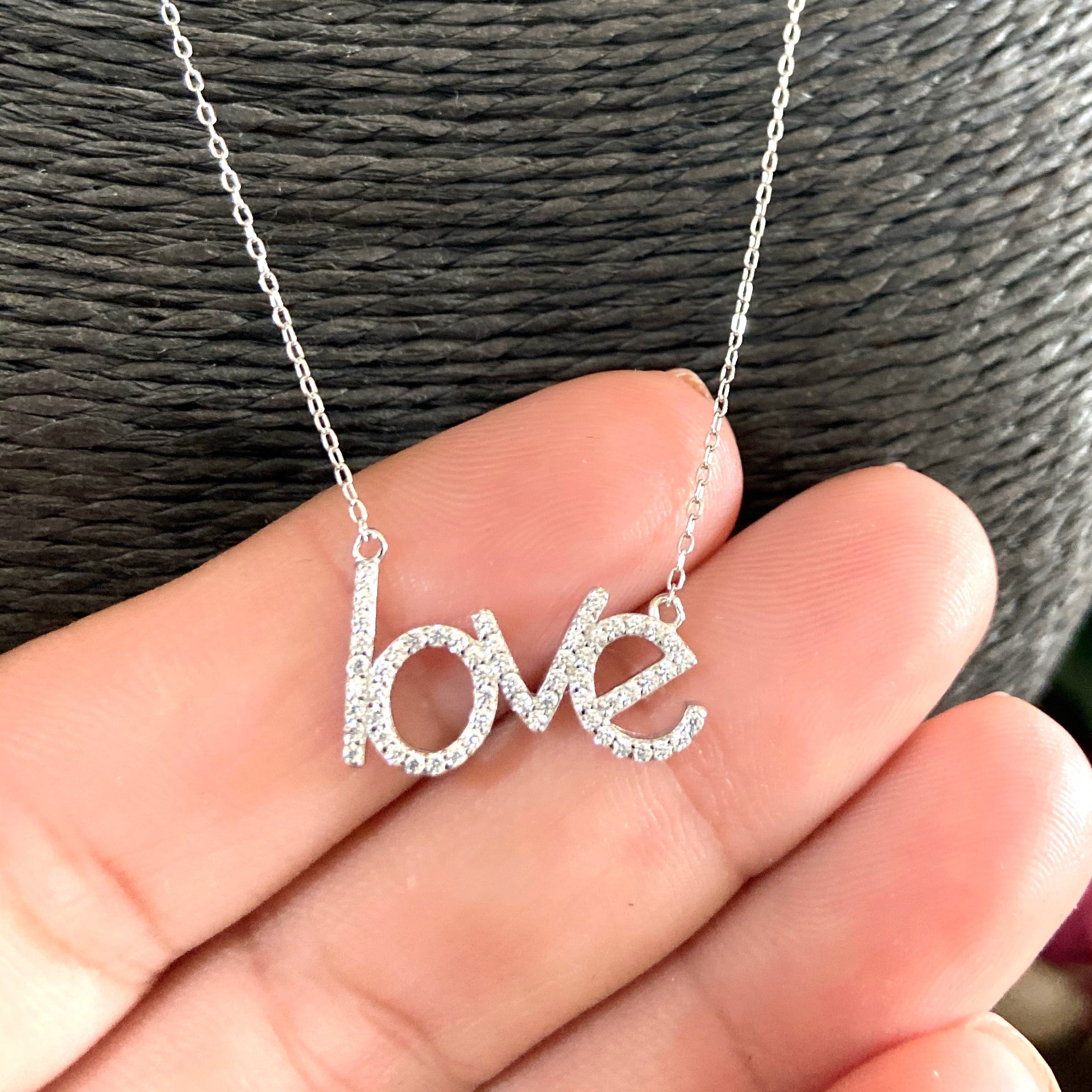 Colier din argint 925 rodiat " Love " Colier Lasardo Gioielli