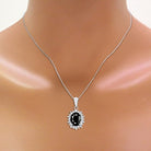 colier argint cu pandantiv negru