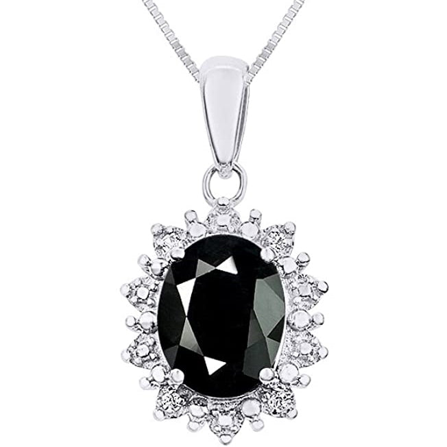 colier argint pandantiv negru