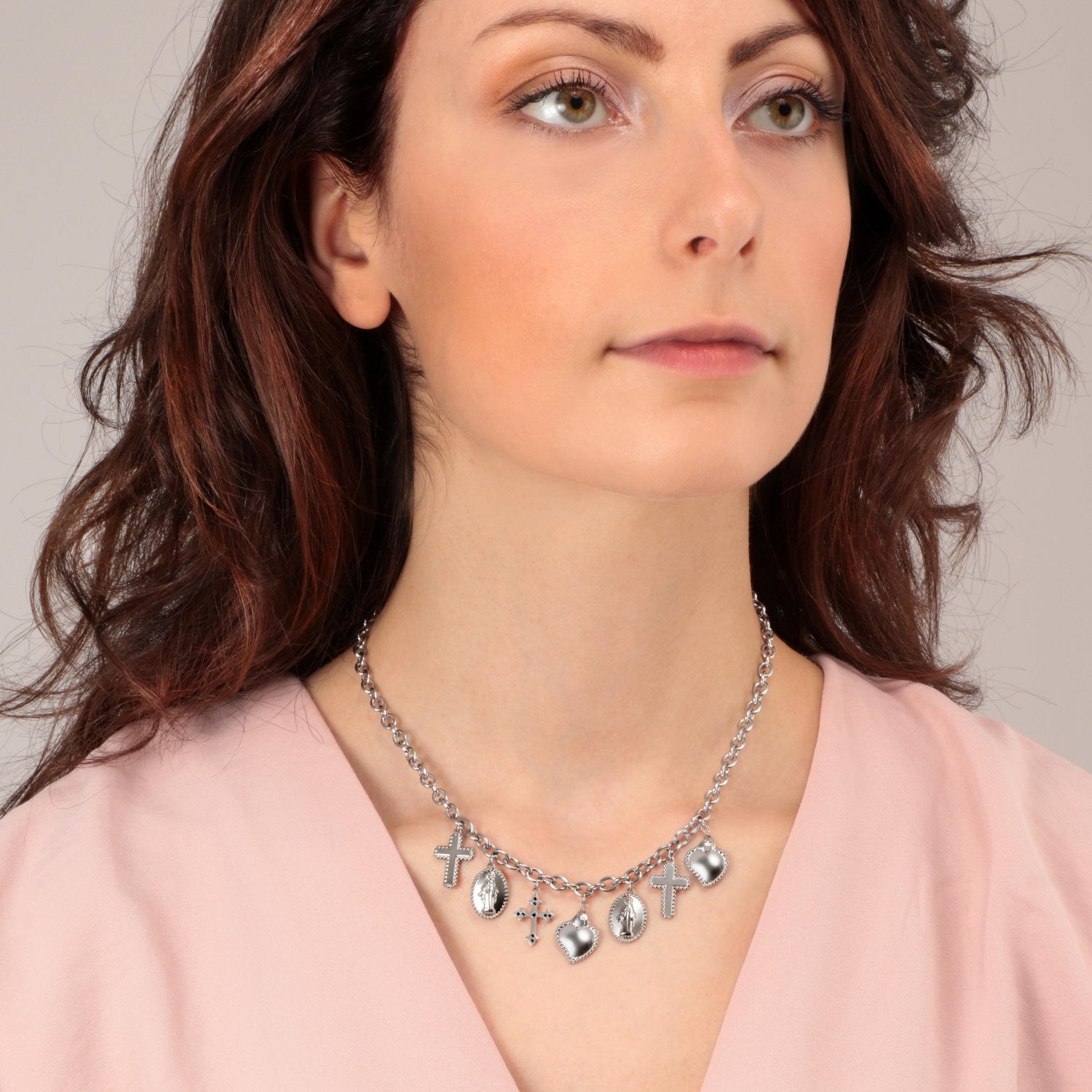 Colier de dama Morellato din otel inoxidabil cu pandantive - Colectia Devotion Colier Lasardo Gioielli