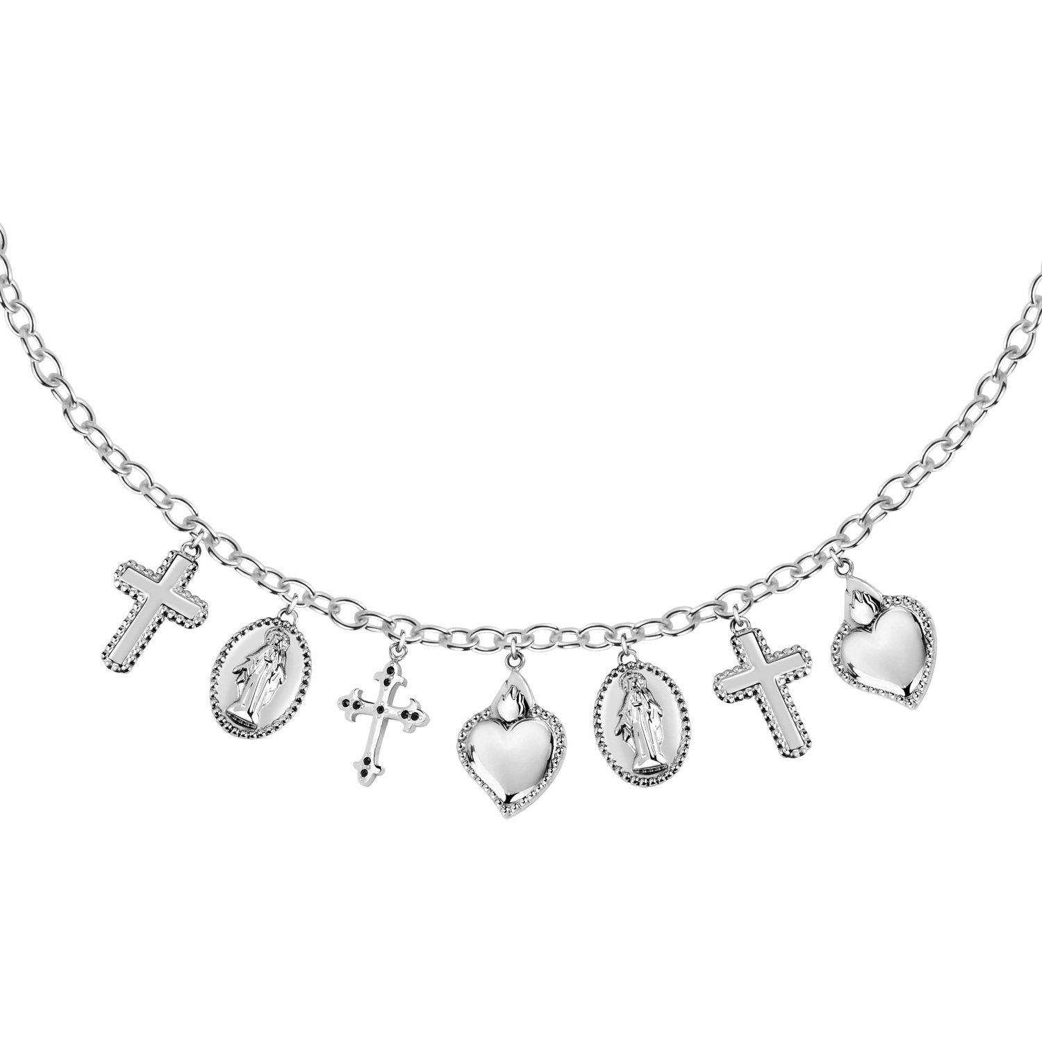 Colier de dama Morellato din otel inoxidabil cu pandantive - Colectia Devotion Colier Lasardo Gioielli