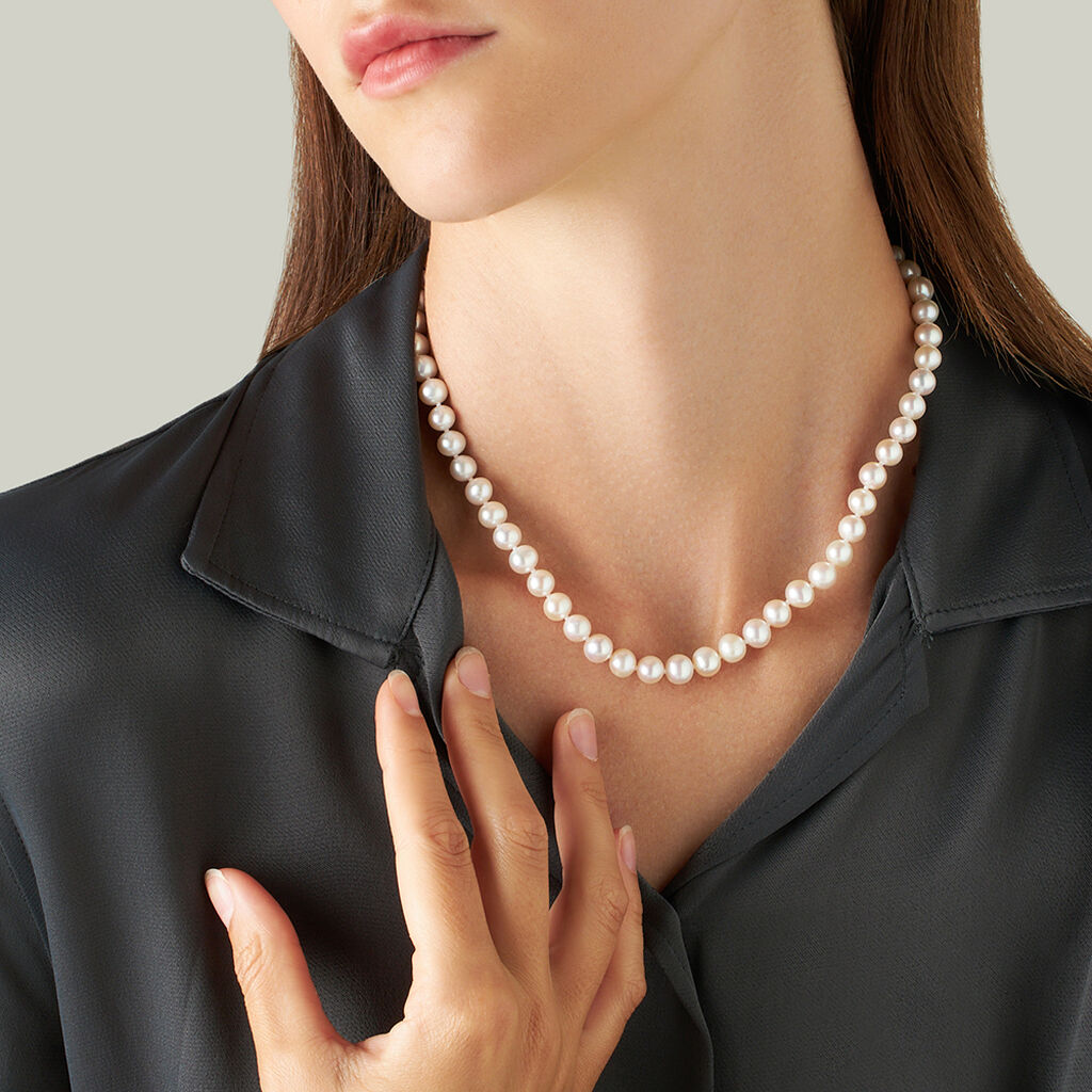 colier argint cu perle naturale de apa dulce