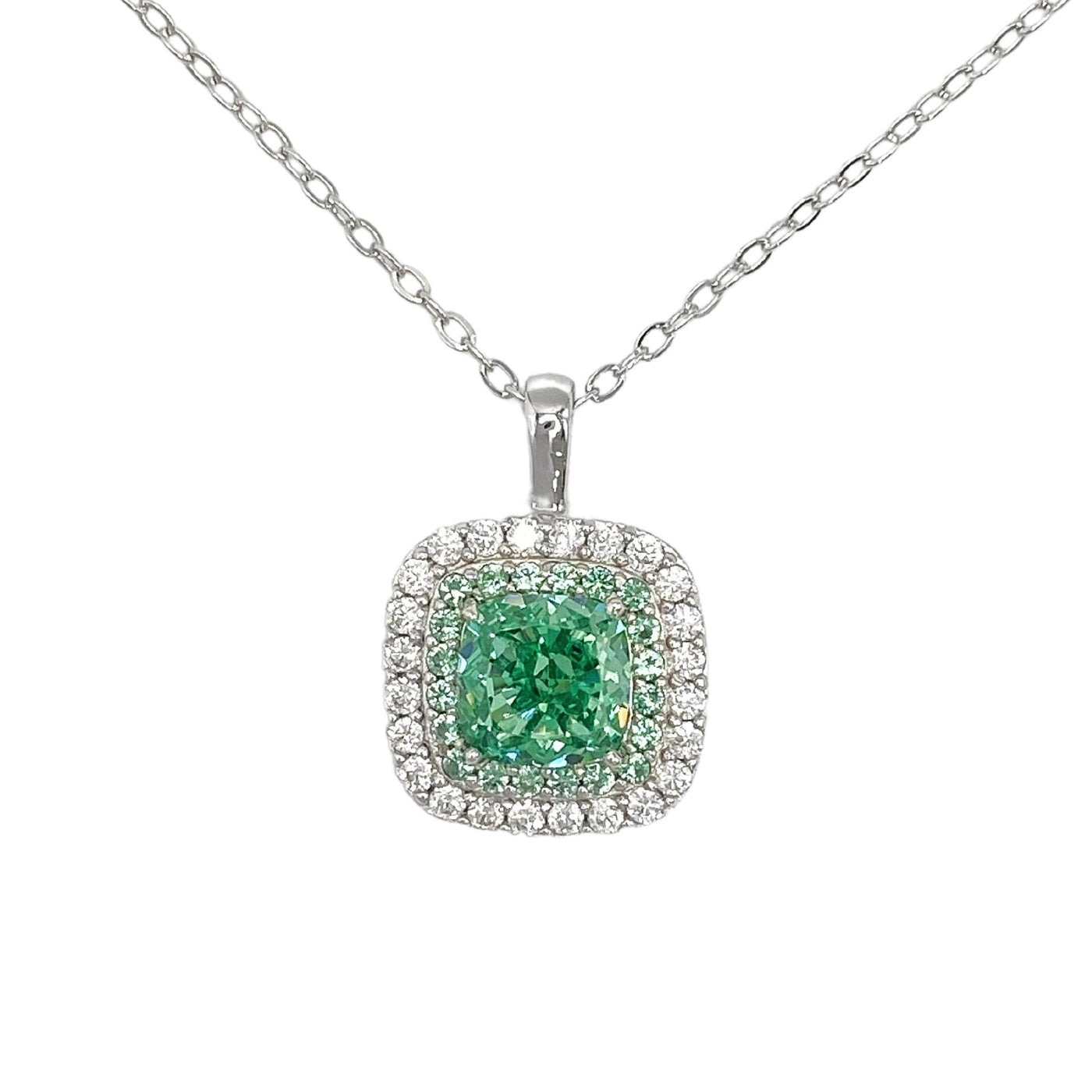 colier argint piatra verde