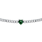 colier tennis cu inima verde