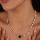 colier tennis inima verde
