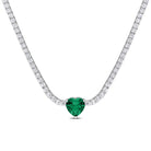 colier tennis cu inima verde