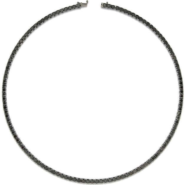 colier tennis negru pietre negre