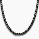 colier tennis argint pietre negre 4 mm