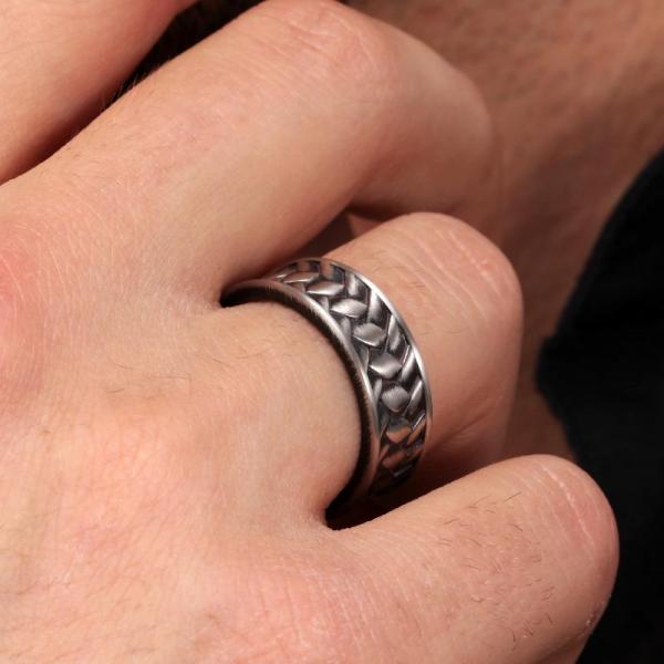 Inel Barbatesc Sector Gri Vintage Colectia Row Inel Lasardo Gioielli