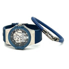 set ceas maserati si bratara piele albastra
