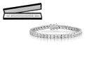 Bratara Tennis Argint 925 Rodiat 0.4 cm cu Diamante CZ Albe Princess Cut Bratara Lasardo Gioielli