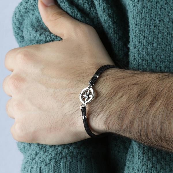 Bratara barbati Morellato din otel inoxidabil cu pandantiv busola Bratara Lasardo Gioielli