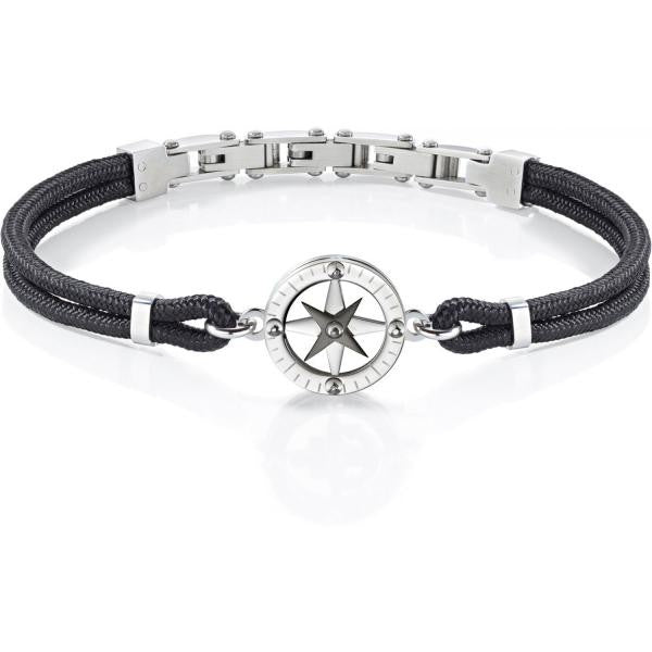 Bratara barbati Morellato din otel inoxidabil cu pandantiv busola Bratara Lasardo Gioielli