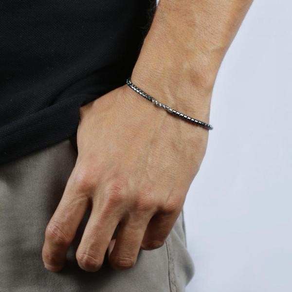 Bratara barbateasca Morellato din otel inoxidabil si hematite Bratara Lasardo Gioielli