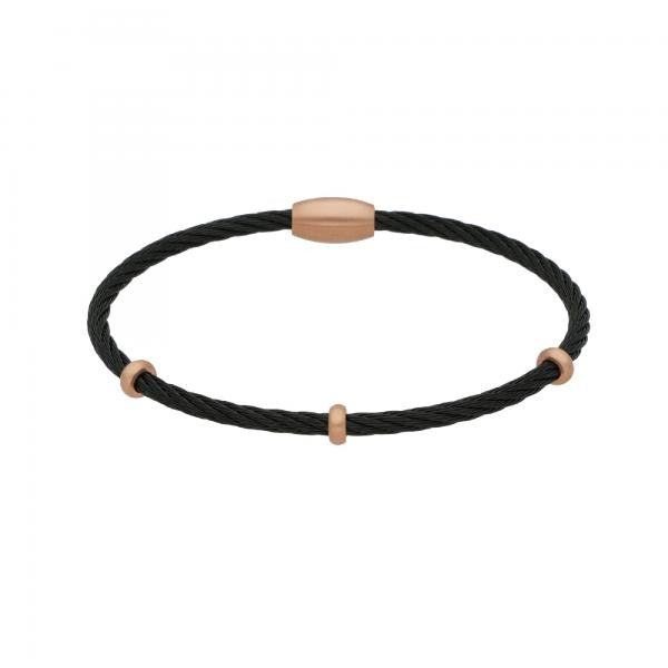 Bratara barbateasca Morellato din otel inoxidabil negru si rose gold Bratara Lasardo Gioielli