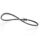 Bratara Tennis Argint 925 Rodiu Negru 0.2 cm cu Diamante Cubic Zirconia Negre Round Cut Bratara Lasardo Gioielli