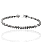 Bratara Tennis Argint 925 Rodiat Negru 0.2 cm cu Diamante Cubic Zirconia Negre Cipollina Cut Bratara Lasardo Gioielli