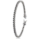 Bratara Tennis Argint 925 Rodiat Negru 0.2 cm cu Diamante Cubic Zirconia Negre Cipollina Cut Bratara Lasardo Gioielli