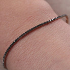 Bratara Tennis Argint 925 Rodiu Negru 0.2 cm cu Diamante Cubic Zirconia Negre Round Cut Bratara Lasardo Gioielli