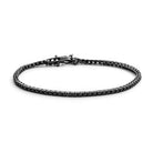 Bratara Tennis Argint 925 Rodiu Negru 0.2 cm cu Diamante Cubic Zirconia Negre Round Cut Bratara Lasardo Gioielli