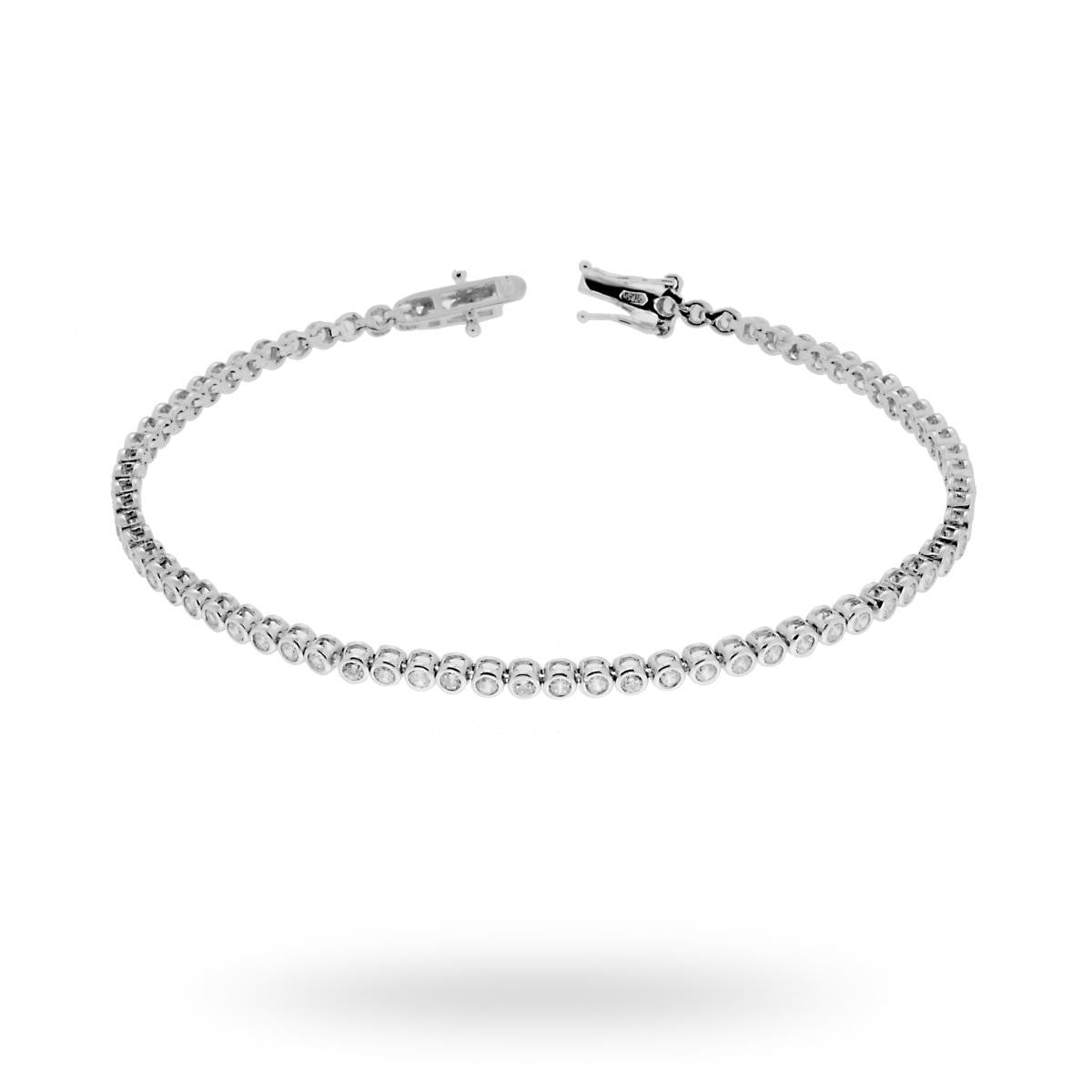 Bratara Tennis Argint 925 Rodiat 0.2 cm cu Diamante CZ Albe Cipollina Cut Bratara Lasardo Gioielli