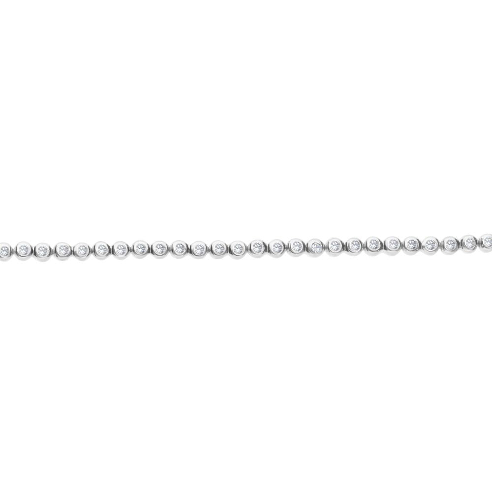 Bratara Tennis Argint 925 Rodiat 0.2 cm cu Diamante CZ Albe Cipollina Cut Bratara Lasardo Gioielli