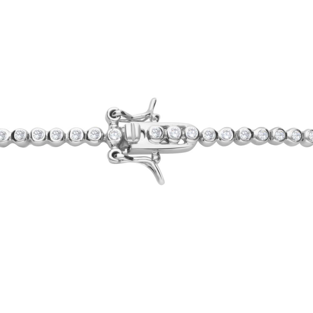 Bratara Tennis Argint 925 Rodiat 0.2 cm cu Diamante CZ Albe Cipollina Cut Bratara Lasardo Gioielli