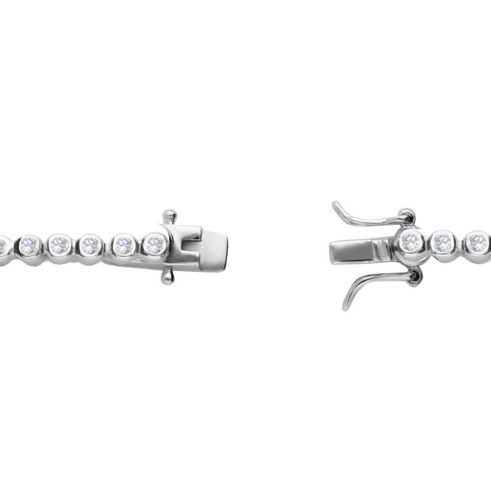 Bratara Tennis Argint 925 Rodiat 0.2 cm cu Diamante CZ Albe Cipollina Cut Bratara Lasardo Gioielli