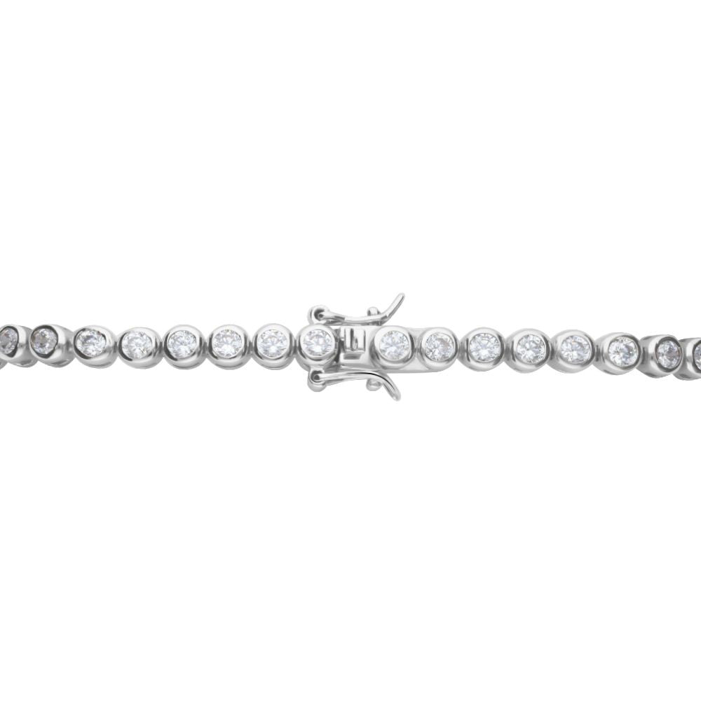 Bratara Tennis Argint 925 Rodiat 0.4 cm cu Diamante CZ Cipollina Cut Bratara Lasardo Gioielli