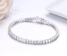 Bratara Tennis Argint 925 Rodiat 0.4 cm cu Diamante CZ Albe Princess Cut Bratara Lasardo Gioielli